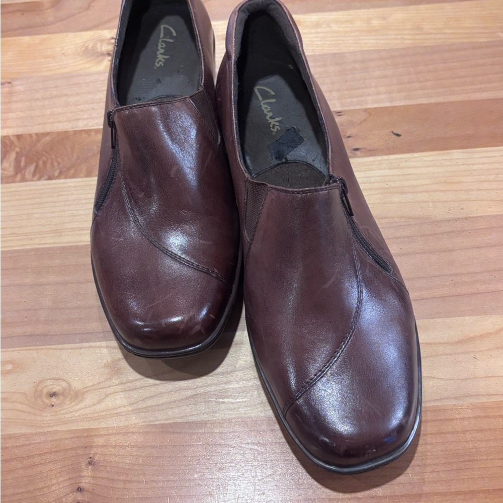 Clarks Womens Brown Leather Shoes